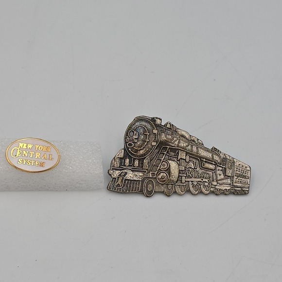 Other - New York Central System Locomotive Train Lapel Pin Hat Pinback Brooch Lot Of 2